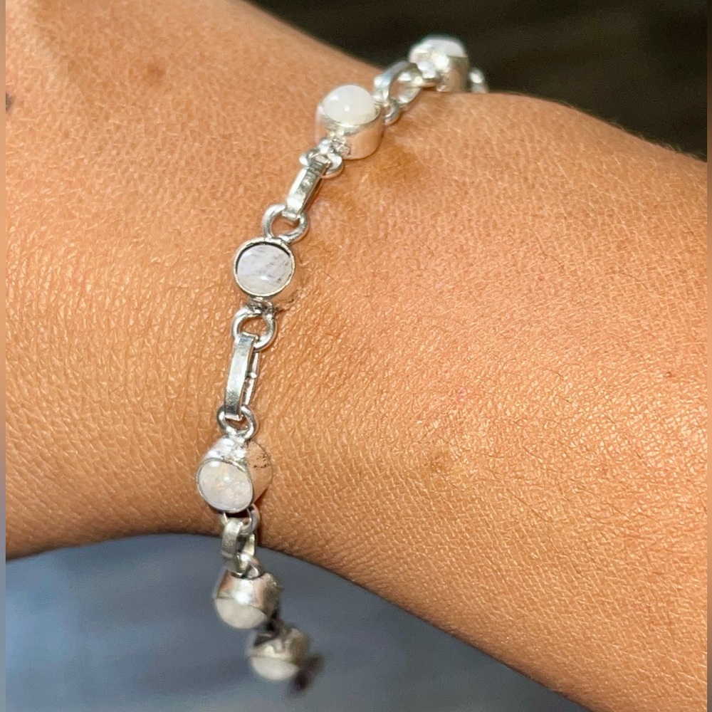 Dainty Small Moonstone Bracelet 7”-7 1/2” - Picture 3 of 8